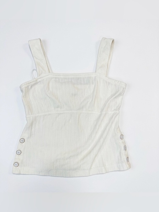 Maeve Tops - Maeve by Anthropologie Women’s Cream Button-Detail Tank Blouse Size Small